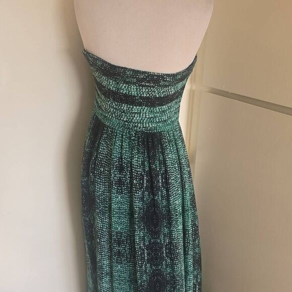 Moulinette Soeurs Grn/Blk Reptile Print Strapless Maxi Dress, EUC, Sz. 4 - Picture 5 of 8